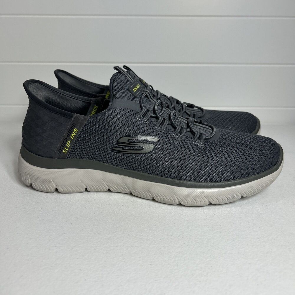 Skechers Men’s Slip ins Shoes Size 8 Charcoal Gray Comfort Memory Foam Flaw